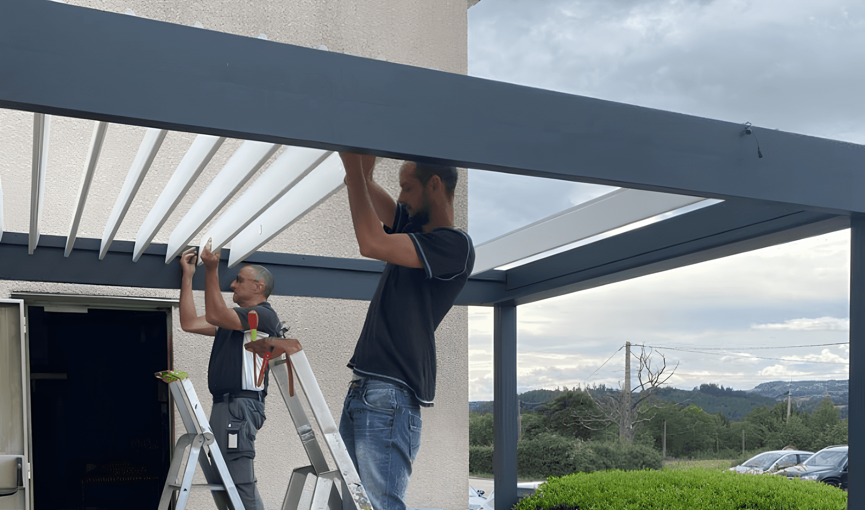 Installation pergola bioclimatique